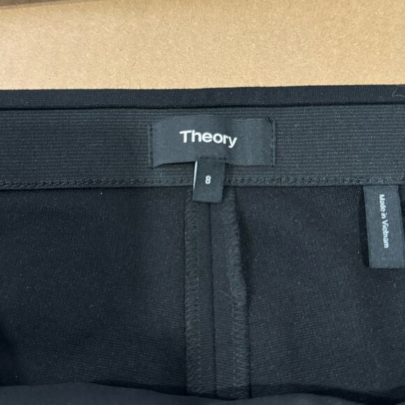 Theory Minimalist Career Classic Black Pants Cropped Ankle Black Sz 8 Stretch - Picture 6 of 11